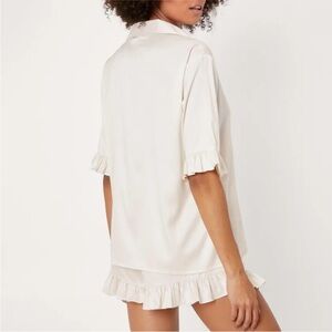 Nasty Gal White Ruffle Pajama Set